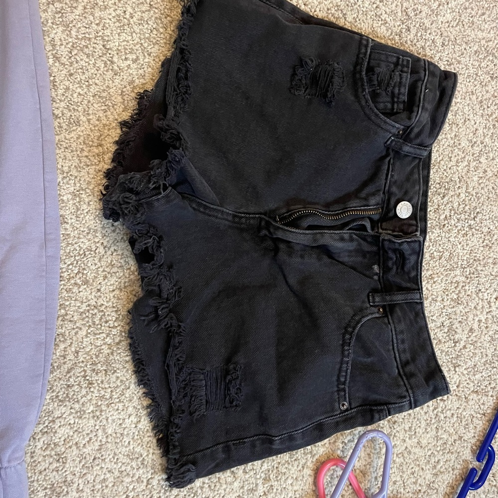 pacsun black jean shorts size 25
